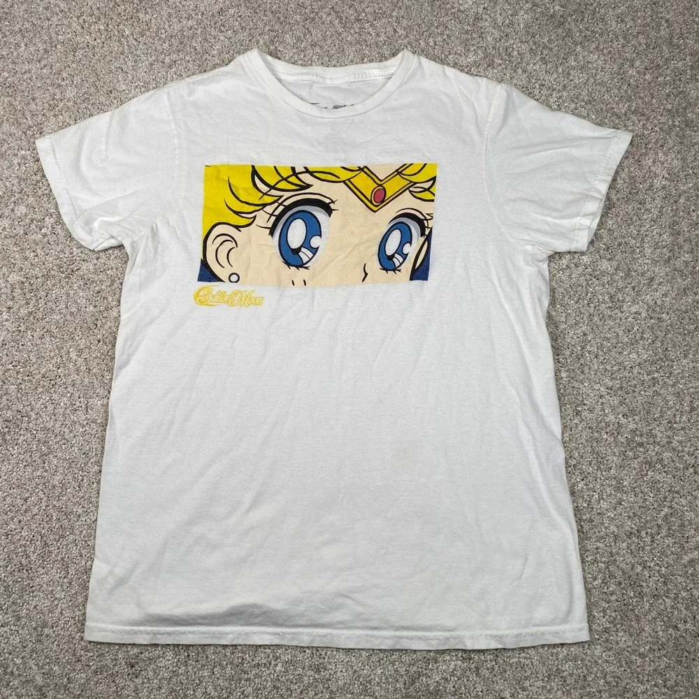 Sailor Moon Eyes Graphic White T-Shirt‎ - Anime Manga Cartoon Tee Small Her Eyes